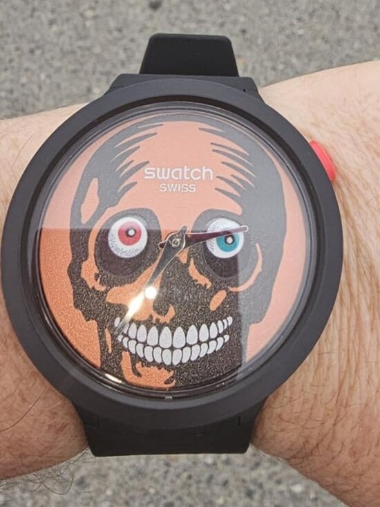 Unisex Black Polymer Bold Bioceramic Automatic Waterproof It\'s Spooky Time Watch main image 4